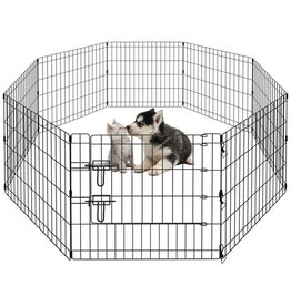 Ceruzo Puppyren - Opvouwbaar - met Deur - 8 Panelen 60x60 cm - 480 cm omtrek