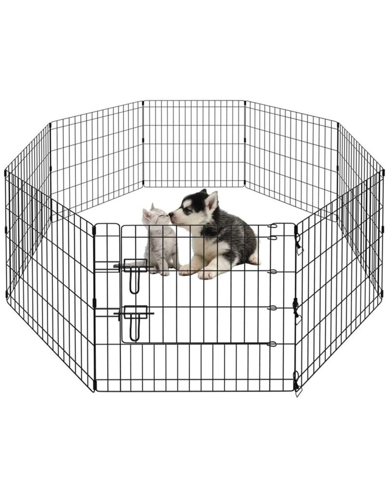 Ceruzo Puppyren - Opvouwbaar - met Deur - 8 Panelen 60x60 cm - 480 cm omtrek