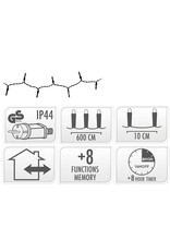 Kerstverlichting 80 led- 6m - extra warm wit - Timer - Lichtfuncties - Geheugen - Buiten