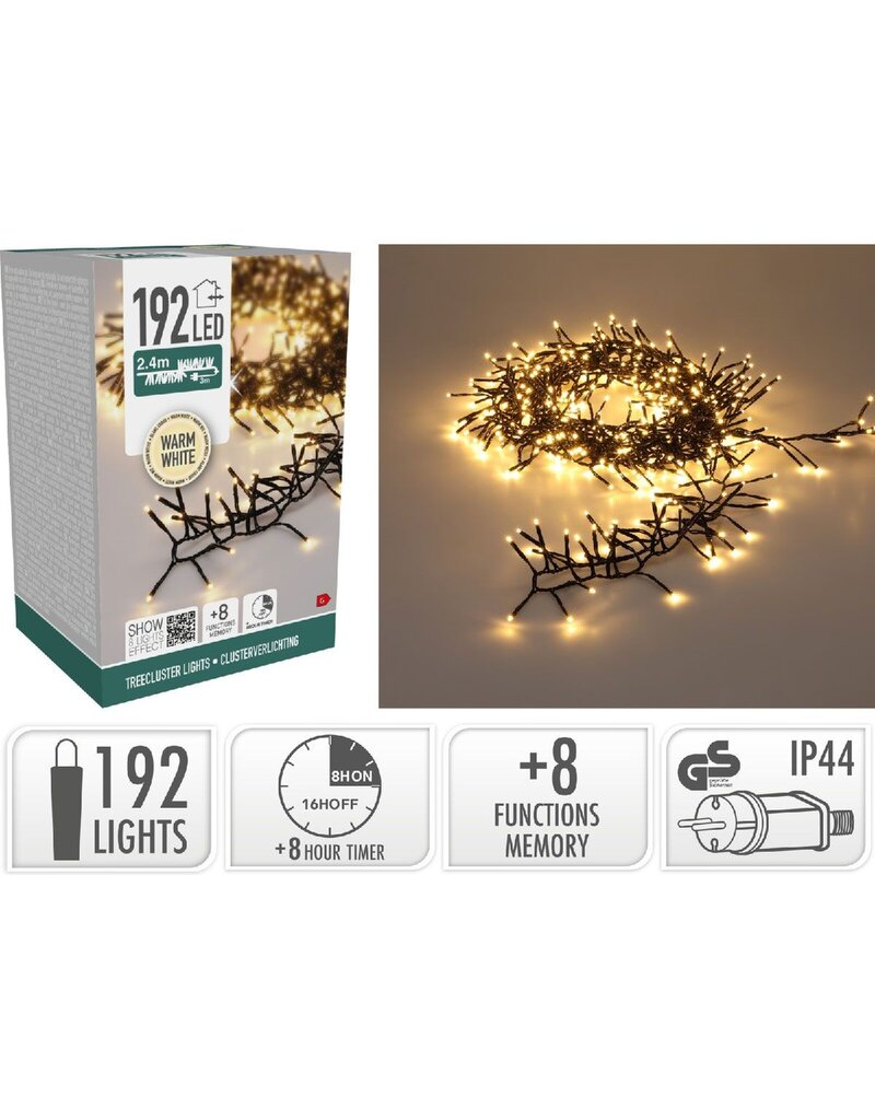 S.I.A. Treecluster Kerstboomverlichting - 192led - warm wit