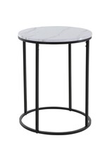Trends4You Bijzettafels -  Marmerlook -  wit - 40xH50 en 30xH40 cm