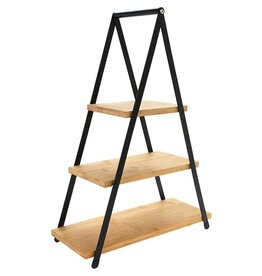 Excellent Houseware Etagere 3 lagen - bamboe - hoogte 53 cm