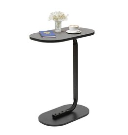 Ceruzo Bijzettafel - Zwart - Banktafel - Metaal met Hout - 45x28x60 cm