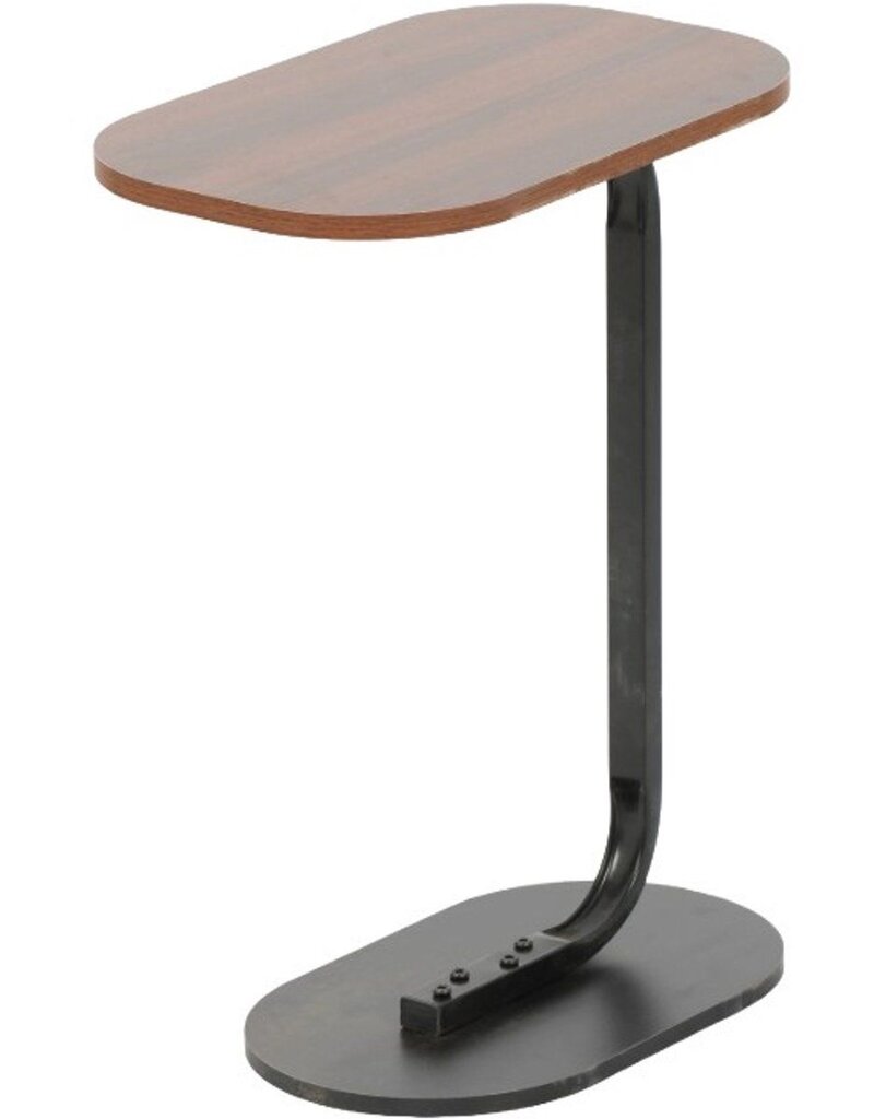 Ceruzo Bijzettafel - Bruin - Banktafel - Metaal met Hout - 45x28x60 cm