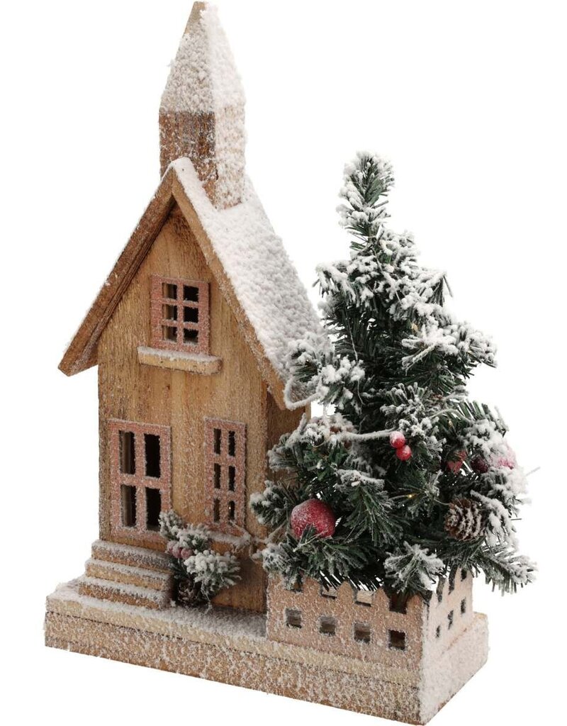 Verlicht Kersthuis - 44cm