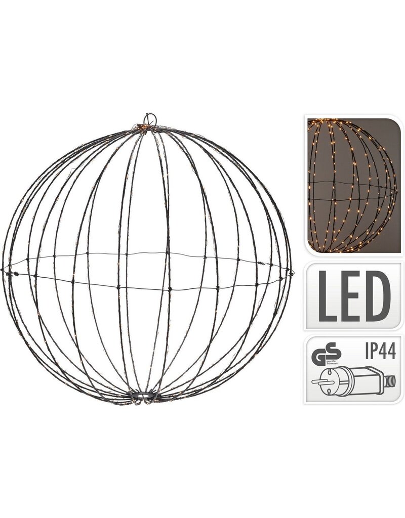 Lichtbol 240 led - Metaal - 40 cm - Kerstverlichting - met Timer - extra warm wit
