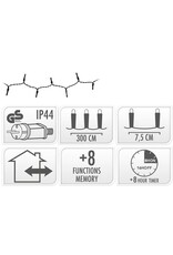 Kerstverlichting 40 led- 3m - multicolor - Timer - Lichtfuncties - Geheugen - Buiten