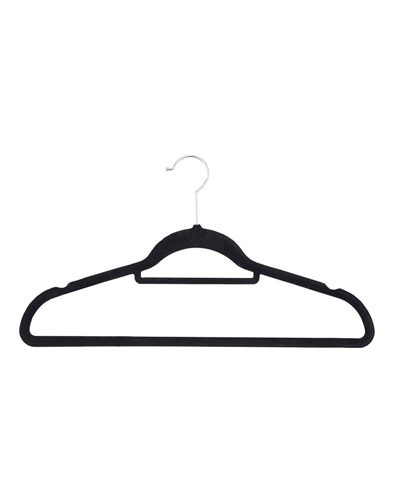 Ceruzo 50 x Anti-slip Kledinghangers met Broeklat - Zwart