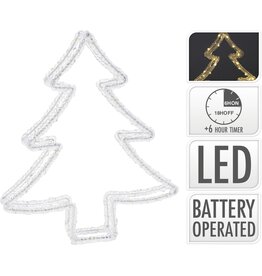 Kerstverlichting Kerstboom - 80 led - 34 cm - Timer - op batterijen - buiten en binnen