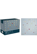 Lichtgordijn - Kerstballen - 120x120cm - op batterijen