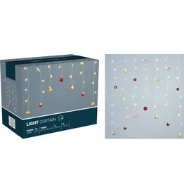 Lichtgordijn - Kerstballen - 120x120cm - op batterijen