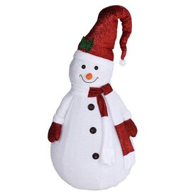 Happy Snowman XXL - 140cm - met LED lampjes - met timer - geschikt voor buiten