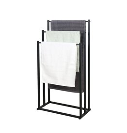 Ceruzo Handdoekrek - Metaal - Vrijstaand - Zwart