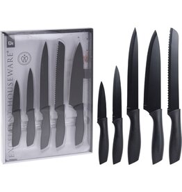 Excellent Houseware Messenset - zwart - 5 stuks