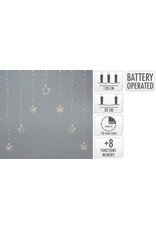 Kerstverlichting Lichtgordijn -Sterren - Sneeuwvlokken - 120x120cm - op batterijen