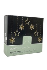 Kerstverlichting Lichtgordijn -Sterren - Sneeuwvlokken - 120x120cm - op batterijen