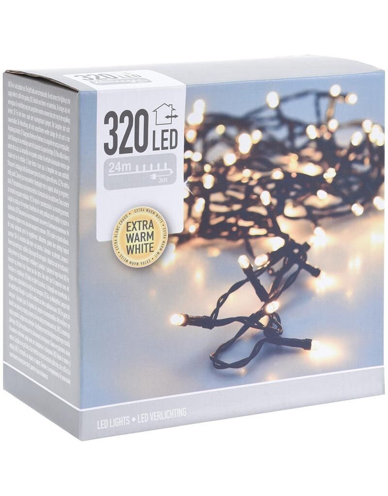 Kerstverlichting 320 led- 24m - extra warm wit - Timer - Lichtfuncties - Geheugen - Buiten