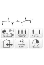 Kerstverlichting 320 led- 24m - extra warm wit - Timer - Lichtfuncties - Geheugen - Buiten