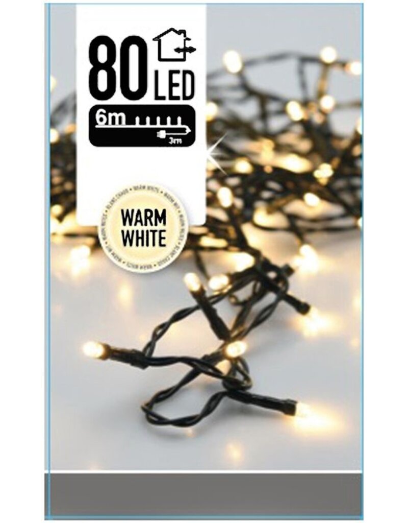 Kerstverlichting 80 LED's - 6 meter - warm wit