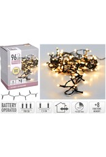 LED-verlichting 96 LED's - warm wit - op batterij - met timer en geheugen