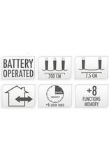 LED-verlichting 96 LED's - warm wit - op batterij - met timer en geheugen