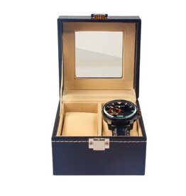Ceruzo Horlogebox - voor 2 Horloges - Zwart