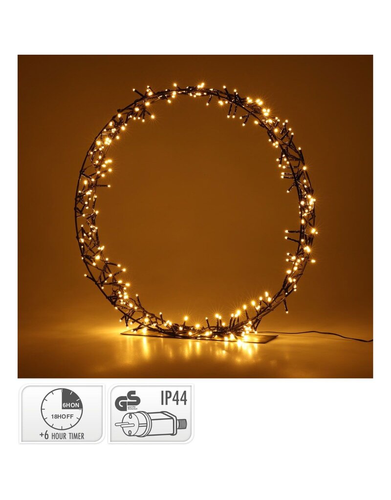 Kerstkrans op Standaard - 300 LED - 60 cm - warm wit - Timer