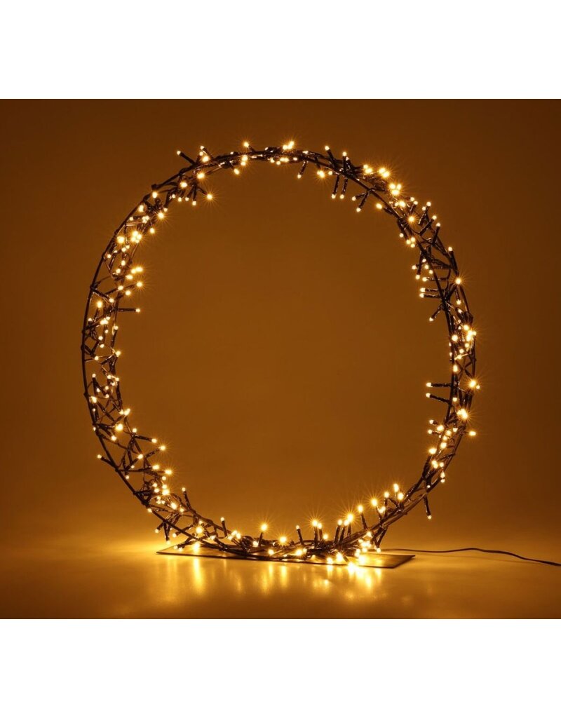 Kerstkrans op Standaard - 200 LED - 40 cm - warm wit - Timer