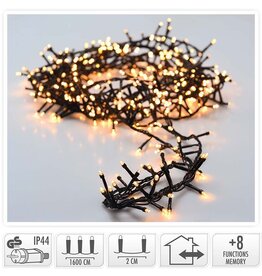 Micro Cluster - 800 LED - 16 meter - warm wit - 8 functies + geheugen