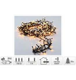 Micro Cluster 700 LED's -14 meter - warm wit - 8 functies + geheugen