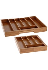Excellent Houseware Bamboe uitschuifbare bestekbak