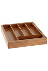 Excellent Houseware Bamboe uitschuifbare bestekbak