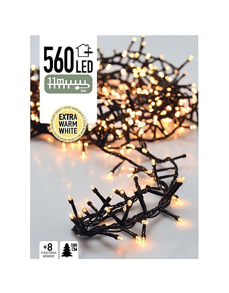 Micro Cluster 560 LED's - 11 meter - extra warm wit - 8 functies + geheugen