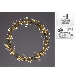 Ceruzo Kerstring met verlichting - 400 LED - Ø48 cm - warm wit - 8 Lichtfuncties - voor binnen en buiten