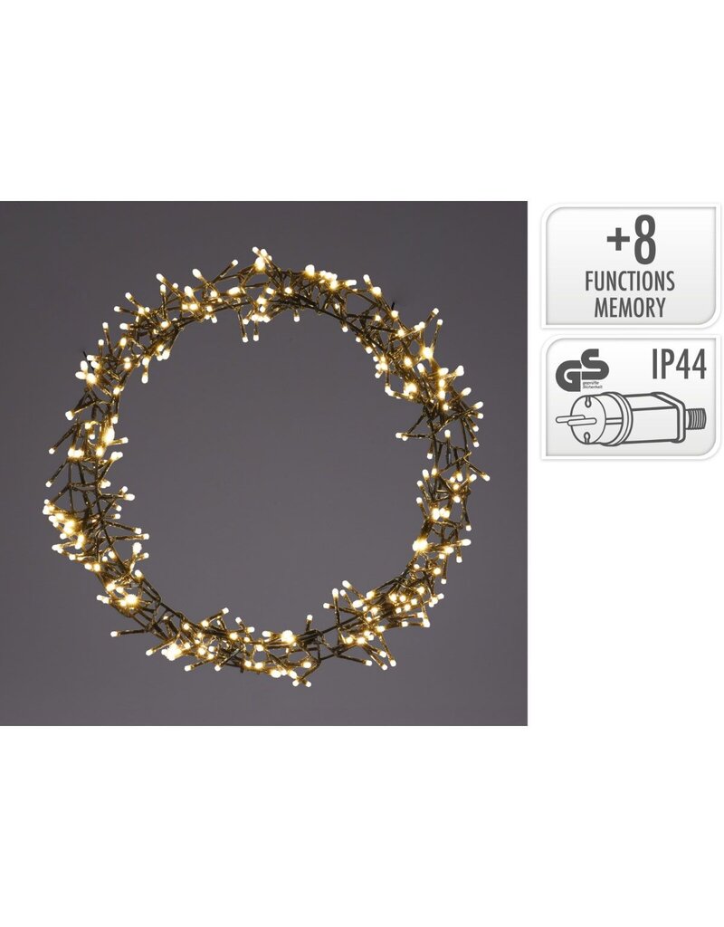 Ceruzo Kerstring met verlichting - 400 LED - Ø48 cm - warm wit - 8 Lichtfuncties - voor binnen en buiten