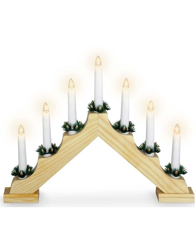 Kaarsenbrug met 7 lampen  - hout