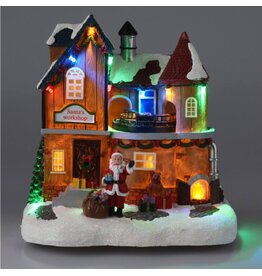 Kersthuis Santa Village - Verlichting en Beweging