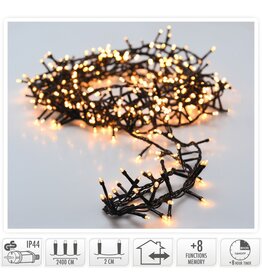Microcluster - 1200 led - 24m - warm wit - Timer - Lichtfuncties - Geheugen - Buiten