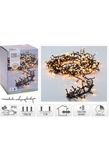 Microcluster - 1200 led - 24m - warm wit - Timer - Lichtfuncties - Geheugen - Buiten