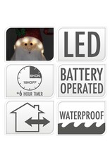 Happy Santa XXL - 120cm - met LED lampjes - met timer - geschikt voor buiten