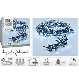 Microcluster - 1200 led - 24m - Wit - Timer - Lichtfuncties - Geheugen - Buiten