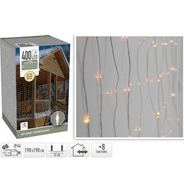 Lichtgordijn 190x190cm - gelijke lengtes - 400 LED's - extra warm wit - Soft Wire