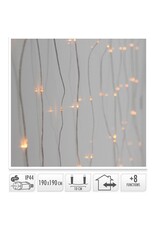 Lichtgordijn 190x190cm - gelijke lengtes - 400 LED's - extra warm wit - Soft Wire