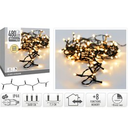 Kerstverlichting 480 led- 36m - extra warm wit - Timer - Lichtfuncties - Geheugen - Buiten