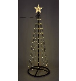 Kerstboom - Vlaggenmast - 210cm - 370 LED - Zwart Frame - Warm Wit