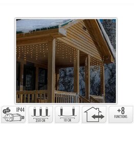 IJspegel Lichtgordijn - 3.5 meter - 180 LED's - extra warm wit - Soft Wire