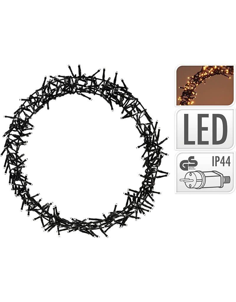 Kerstring met verlichting - 300 LED - Ø38 cm - extra warm wit - 8 Lichtfuncties - voor binnen en buiten