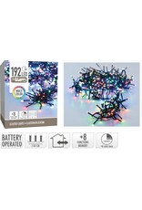 Clusterverlichting 192 led -  1.4m - multicolor - Batterij - Lichtfuncties - Geheugen - Timer