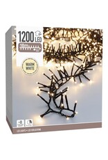 Maxi Cluster Kerstverlichting - 1200 led - 18m - warm wit - Timer - Lichtfuncties - Geheugen - Buiten