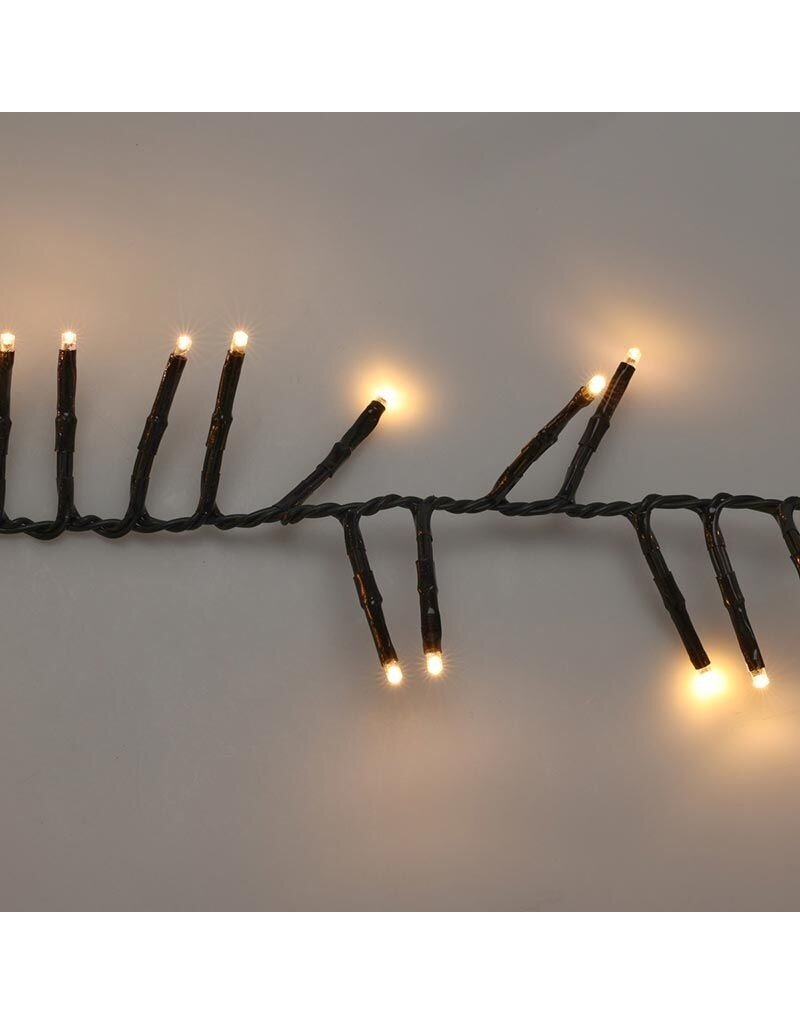 Maxi Cluster Kerstverlichting - 1200 led - 18m - warm wit - Timer - Lichtfuncties - Geheugen - Buiten